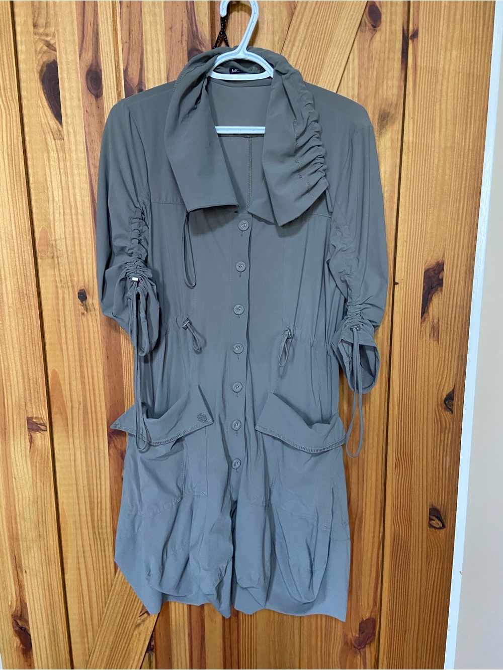 Avant-Garde Bubble-hem shirt dress / lightweight trench tactical look